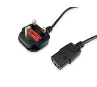 Equip IEC C13 to BS1363-2m Power Cable - Black