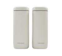 Morphy Richards Equip Large Storage Canister, 2.6L, Tall, 28.5 x 11cm, 2 Pack, Durable Carbon and Stainless Steel Set, Airtight Lid, Suitable Tea, Coffee, Sugar, Pasta, Dry Foods, Cream, 830502