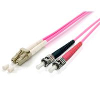 Equip LC/ST Fiber Optic Patch Cable, OM4, 0.5m