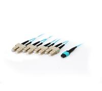 Equip MTP/SC 50/125μm 15m 15m MTP 4x SC OM4 Cyan Fiber Optic Cable (15m, OM4, MT