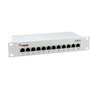 Equip Patch Panel 12 Port RJ45 Cat6 10 Inch 1U Shielded Light Grey