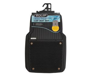 Equip Premium Multi-Functional Carpet & Rubber Car Mats (4 Piece Set) Black