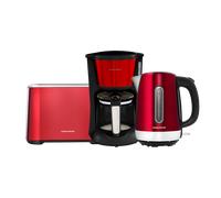Equip Red Kettle, Toaster & Filter Coffee Machine Set