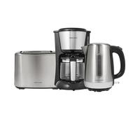Equip Silver Kettle, Toaster & Filter Coffee Machine Set