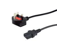 Equip UK Power Cord. C13 to BS1363. 2m. Black . 10A Fuse