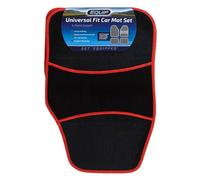 Equip Universal Fit Carpet Car Mats - Black/Red (4 Piece Set) Red