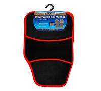 Equip Universal Fit Carpet Car Mats - Black/Red (4 Piece Set) Red