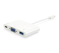 Equip USB Type C to VGA Female/USB A Female/PD Adapter