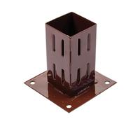 Equip247uk Heavy Duty Steel Bolt Down Wedge Grip Fence Post Holder/Support Base, 75mm x 75mm x 150mm (Pack of 4)