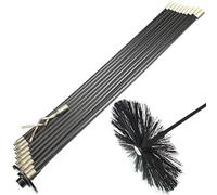 EQUIP247UK LIMITED 13 Piece 9M Drain Rods Set Plumbing Drainage Cleaning Set Worm Screw Plunger & Chimney Brush