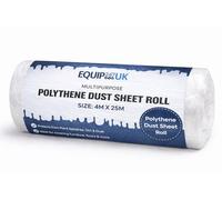 Equip247uk POLYTHENE DUST Sheet Waterproof Protects Against Paint Spills, Dirt & DUST (1, 4m x 25m)