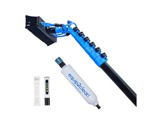Equip2clean Aquaspray Window Cleaning Pole 20ft | Water Fed Telescopic Cleaner with Inline DI Filter & TDS Meter | Extendable Equipment for High Reach Windows, Solar Panels & Exterior Surfaces