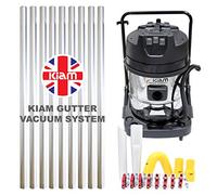 Equip2clean KV60-3 Gutter Vacuum Cleaning System, 3000W Triple Motor Wet & Dry Industrial Corded Vacuum Cleaner for Professional Gutter Cleaning with Aluminium Gutter Pole Kit (36ft)