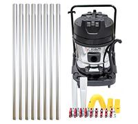 Equip2clean KV60-3 Industrial Vacuum Cleaner with 32ft Aluminium Gutter Pole Kit | 3600W Triple Motor | Side Entry Inlet | For Wet & Dry Gutter Cleaning | Professional Corded Vacuum Cleaner