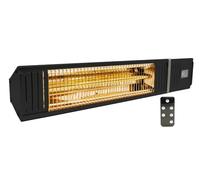 Equip2clean VA-20RSD Electric Infrared Patio Heater 2KW Wall Mounted IP65 Water Resistant with Bluetooth Speaker, Remote Control & 24H Timer | Outdoor Heater for Garden, Balcony, Patio & Cafe | Black