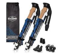 Equipeak Nordic Walking Poles for Women & Men - Aluminum Foldable Hiking Poles with Cork & Eva Handle Grip for Balance Support, Collapsible Walking Sticks for Travel, Adjustable Folding Trekking Pole