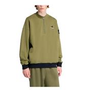 Equipment Blocked Half-Zip Hoodie- male- Adidas- Long Sleeve Training Tops- Green- M- Sport M