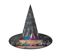 Equipment For Scientific Experiments Halloween Hat â€“ Spooky Party Costume Accessory With Full-Print Design â€“ Lightweight Foldable Witch Hat For Halloween, Carnival, Masquerade & Role Play Events