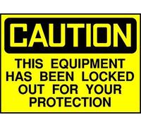 Equipment is Locked Out for Protection Caution OSHA/Ansi Aluminum Metal Sign Wall Decor 8"x12"