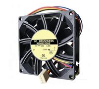 Equipment Ventilation Fan 80mm Square 2.5cm Thick, Brushless 12V 1.0A, PWM 4-Wire Connector, Two-Ball Bearing, 50, 000 Hour Service Replacement