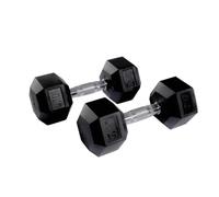 Equipped Gym 10kg Hex Dumbbells | Rubber-Coated Weights | Steel Handles