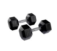Equipped Gym 12.5kg Hex Dumbbells | Rubber-Coated Weights | Steel Handles