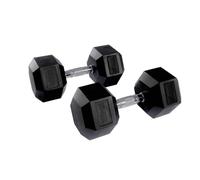 Equipped Gym 22.5kg Hex Dumbbells | Rubber-Coated Weights | Steel Handles