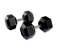 Equipped Gym 40kg Hex Dumbbells | Rubber-Coated Weights | Steel Handles