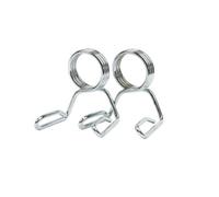 Equipped Gym | 50mm Olympic Spring Clip Pair | Barbell Collar Pair | Chrome finished, quick-release spring clips for 50mm Olympic barbell. Secure weights on your barbell during training.