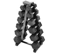 Equipped Gym - Weights Dumbbells Set With A Shaped 6 Tier Rack Stand. 5kg-30kg Pairs Cast Iron Gym Weights. Gym Equipment For Home And Commercial Use For Both Men And Women
