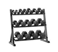 Equipped Gym - Weights Dumbbells Set With Horizontal 3 Tier Rack Stand. 2.5kg-30kg Pairs Cast Iron Gym Weights. Gym Equipment For Home And Commercial Use For Both Men And Women
