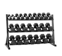Equipped Gym - Weights Dumbbells Set With Horizontal 3 Tier Rack Stand. 2.5kg-30kg Pairs Cast Iron Gym Weights. Gym Equipment For Home And Commercial Use For Both Men And Women