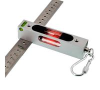 Equipped with double-sided calipers, chain buckle for easy portability, adjustable liquid level gauge with rectangular holes, Luminescent band magnet level (red)