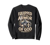 Equipped with the Armor of God Christian Bible Verse Sweatshirt