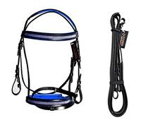 Equipride Bling Diamante Crystal Bridle Curve Shape Browband Royal Blue (Shetland, Brown)