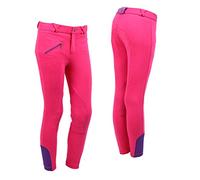 Equipride Children Riding Jodhpurs/Breeches 6 Two Tone Colour Combination Fuchsia, 128 (8-9 years)