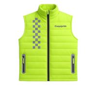 Equipride Hi-Viz Quilted Riding Vest, Neon Orange, Lightweight with Reflective Checkered Pattern, 2 Zipper Pockets Neon Green (L)