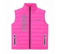 Equipride Hi-Viz Quilted Riding Vest, Neon Orange, Lightweight with Reflective Checkered Pattern, 2 Zipper Pockets Neon (XL)