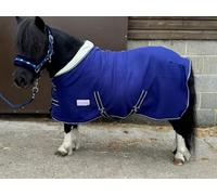 Equipride Horse Fleece Show Rug, with Collar and Chest Closure, for Shetland and Pony Horses Size 4'0" to 6'9" (Navy, 4'3")