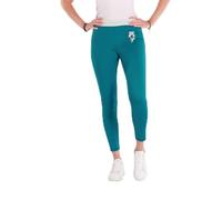 Equipride Thunderbolt Children's Horse Riding Leggings with Silicone Grip, Teal, Full Seat, Glitter Waistband, No Bad Days Design (UK, Age, 6 Years, 7 Years)