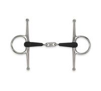 Equirubber Equikind+ Peanut Link Horse Full Cheek Snaffle Bit Silver/black (5In)