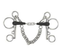 Equirubber Equikind+ Peanut Link Horse Pelham Bit Silver/black (4.5In)