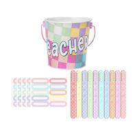 Equity Sticks for Classroom Crayon Desk Decor with Metal Bucket Holder