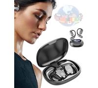 Equivalent Translation Ear Buds - True Powerful Bluetooth 5.4 Open Ear Earbuds, Anc Noise & Ipx5 Waterproof, Delivers Real-Time Ai Translator in 75+ Languages, For Various Models of Phones (Black)