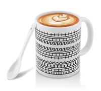 Equivira Hiding Message Ceramic Coffee Mug with Spoon, Funny Coffee Cup for Work Besties, Coworkers & Office Humor, Modern Cafe Lover Gift