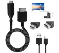 Equiyoal PS1/PS2 to HDMI Adapter Cable PS2 to HDMI Converter HD Multimedia Connection Link Connector Supports 720P/1080P Video Audio for PS1 PS2 Game Consoles TV Monitor Projector HDTV