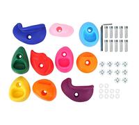 equlup 10Pcs Rock Climbing Holds, Multi Colored Outdoor Large Rock Wall Grips with Mounting Hardware Playground Climbing Accessories Play Set for Backyard Playset, Home Wall (Medium size 10 pack)