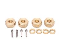 equlup 12mm RC Wheel Hex Adapter, Brass Hex Hub Extension Adapter with Gasket Screws RC Wheel Conversion Kit for SCX10 III AXI03007 (8mm)