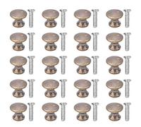 equlup 20 Set Mini Drawer Knobs, 12.5x10.5mm Mini Mushroom Head Handle with Screws Portable Vintage Metal Cupboard Wardrobe Handles for Jewelry Box, Wood Case, Drawer