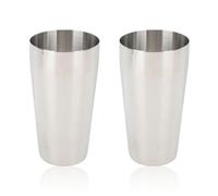 equlup 2Pcs Milkshake Mixing Cup, 16cm/6.3in 750ml 304 Stainless Steel Immersion Blender Cup Rust Proof Portable Bar Shaker Bottle for Ice Cream, Fruit, Salad